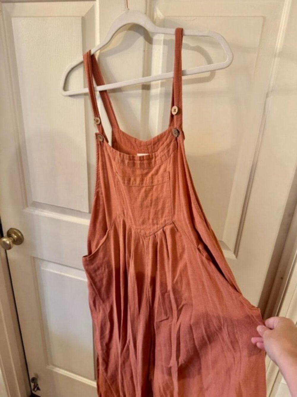 Natural Life Carrington Overall Jumpsuit Wide Legs Rust/Terracotta Size Large - Picture 4 of 7